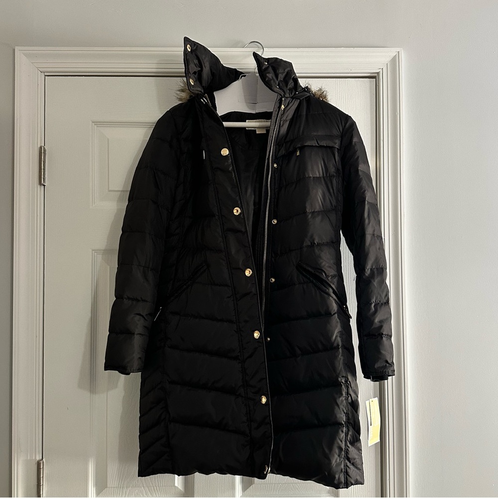 NWT Black Michael Kors Puffer Jacket XS with Hood